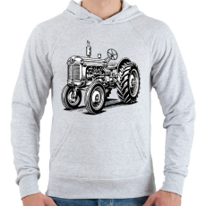 PRINTFASHION Retro traktor - Férfi kapucnis pulóver - Sport szürke