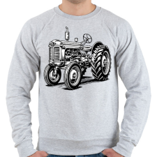 PRINTFASHION Retro traktor - Férfi pulóver - Sport szürke férfi pulóver, kardigán