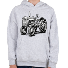 PRINTFASHION Retro traktor - Gyerek kapucnis pulóver - Sport szürke gyerek pulóver, kardigán