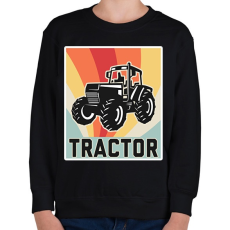 PRINTFASHION Retro Traktor - Gyerek pulóver - Fekete
