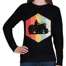 PRINTFASHION Retro traktoros - Női pulóver - Fekete női pulóver, kardigán