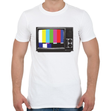 PRINTFASHION Retro TV - Férfi póló - Fehér férfi póló
