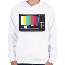 PRINTFASHION Retro TV - Gyerek kapucnis pulóver - Fehér gyerek pulóver, kardigán