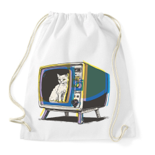 PRINTFASHION Retro TV - Sportzsák, Tornazsák - Fehér tornazsák
