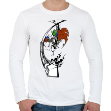 PRINTFASHION Retro warrior - Férfi hosszú ujjú póló - Fehér férfi póló