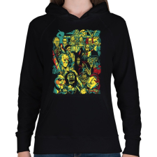 PRINTFASHION Reunion - Női kapucnis pulóver - Fekete női pulóver, kardigán