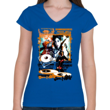 PRINTFASHION REVOLUTION - Női V-nyakú póló - Királykék női póló