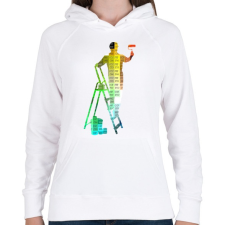 PRINTFASHION RGB Festő-Mester - Női kapucnis pulóver - Fehér női pulóver, kardigán