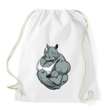 PRINTFASHION Rhino at thy gym - Sportzsák, Tornazsák - Fehér tornazsák