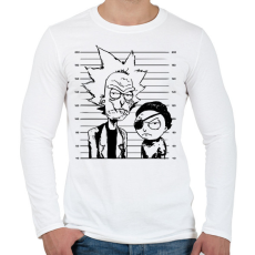 PRINTFASHION Rick és morty - Férfi hosszú ujjú póló - Fehér