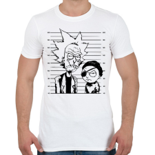 PRINTFASHION Rick és morty - Férfi póló - Fehér férfi póló