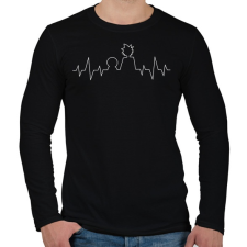 PRINTFASHION Rick és Morty heartbeat fehér - Férfi hosszú ujjú póló - Fekete férfi póló