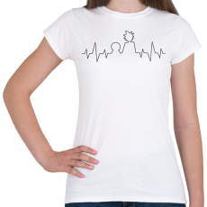 PRINTFASHION Rick és Morty heartbeat fekete - Női póló - Fehér