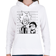 PRINTFASHION Rick és morty - Női kapucnis pulóver - Fehér női pulóver, kardigán