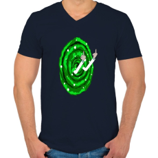 PRINTFASHION RickFck - Férfi V-nyakú póló - Sötétkék