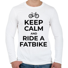 PRINTFASHION RIDE A FATBIKE - Férfi hosszú ujjú póló - Fehér férfi póló