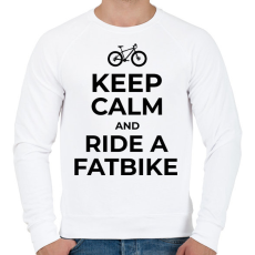 PRINTFASHION RIDE A FATBIKE - Férfi pulóver - Fehér