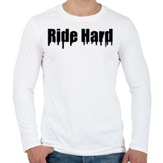PRINTFASHION Ride Hard - Férfi hosszú ujjú póló - Fehér