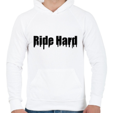 PRINTFASHION Ride Hard - Férfi kapucnis pulóver - Fehér férfi pulóver, kardigán