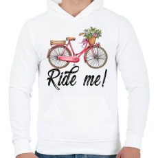 PRINTFASHION Ride me! - Férfi kapucnis pulóver - Fehér