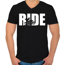 PRINTFASHION Ride motoros póló - Férfi V-nyakú póló - Fekete