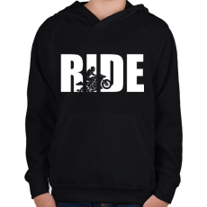 PRINTFASHION Ride motoros póló - Gyerek kapucnis pulóver - Fekete