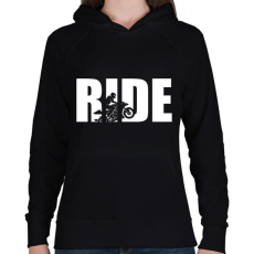 PRINTFASHION Ride motoros póló - Női kapucnis pulóver - Fekete