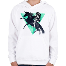 PRINTFASHION Ride the universe - Gyerek kapucnis pulóver - Fehér