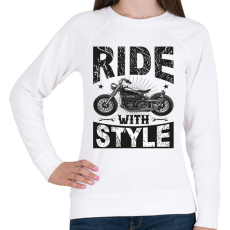 PRINTFASHION Ride With Style - Női pulóver - Fehér