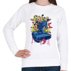 PRINTFASHION rider autó - Női pulóver - Fehér