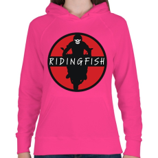 PRINTFASHION Ridingfish - Női kapucnis pulóver - Fukszia