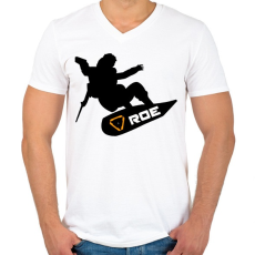 PRINTFASHION Ring of Elysium - Snowboard (Fekete) - Férfi V-nyakú póló - Fehér