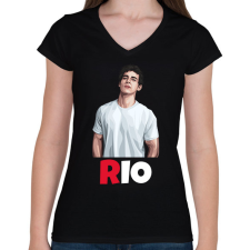PRINTFASHION RIO2 - Női V-nyakú póló - Fekete női póló