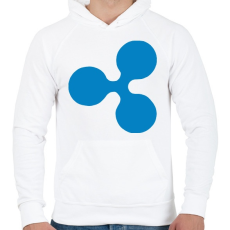 PRINTFASHION Ripple - Férfi kapucnis pulóver - Fehér