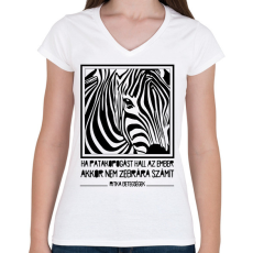 PRINTFASHION Ritka betegségek - Női V-nyakú póló - Fehér