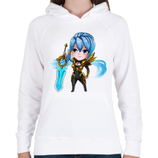 PRINTFASHION Riven - Női kapucnis pulóver - Fehér női pulóver, kardigán