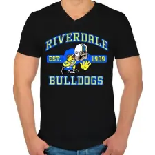 PRINTFASHION Riverdale Bulldogs - Férfi V-nyakú póló - Fekete férfi póló