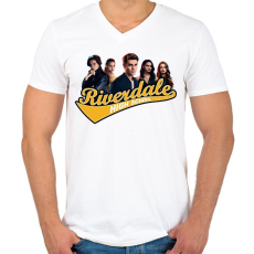 PRINTFASHION Riverdale - Férfi V-nyakú póló - Fehér