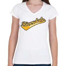 PRINTFASHION Riverdale logo - Női V-nyakú póló - Fehér