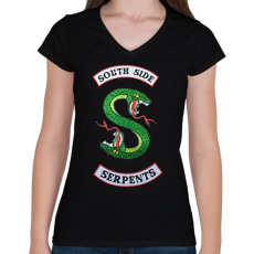 PRINTFASHION Riverdale - Női V-nyakú póló - Fekete