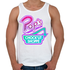 PRINTFASHION Riverdale Pop's Chock'Lit Shoppe Synthwave - Férfi atléta - Fehér atléta, trikó