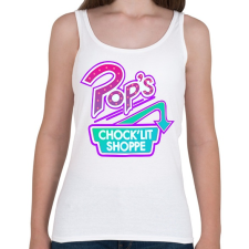 PRINTFASHION Riverdale Pop's Chock'Lit Shoppe Synthwave - Női atléta - Fehér női trikó