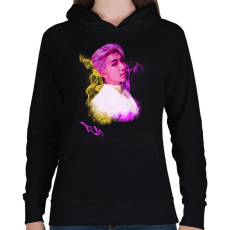PRINTFASHION RM - Női kapucnis pulóver - Fekete