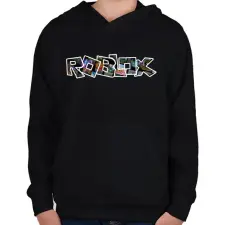PRINTFASHION roblox - Gyerek kapucnis pulóver - Fekete gyerek pulóver, kardigán