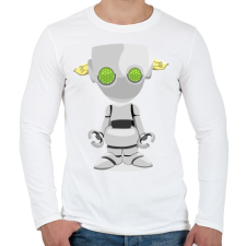 PRINTFASHION Robot - Férfi hosszú ujjú póló - Fehér férfi póló