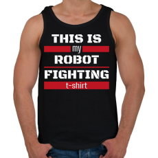 PRINTFASHION Robot fighting t-shirt - Férfi atléta - Fekete