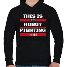 PRINTFASHION Robot fighting t-shirt - Férfi kapucnis pulóver - Fekete
