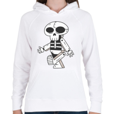 PRINTFASHION Robot-koponya - Női kapucnis pulóver - Fehér