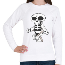 PRINTFASHION Robot-koponya - Női pulóver - Fehér női pulóver, kardigán