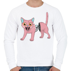 PRINTFASHION Robot macskában egér pilóta - Férfi pulóver - Fehér